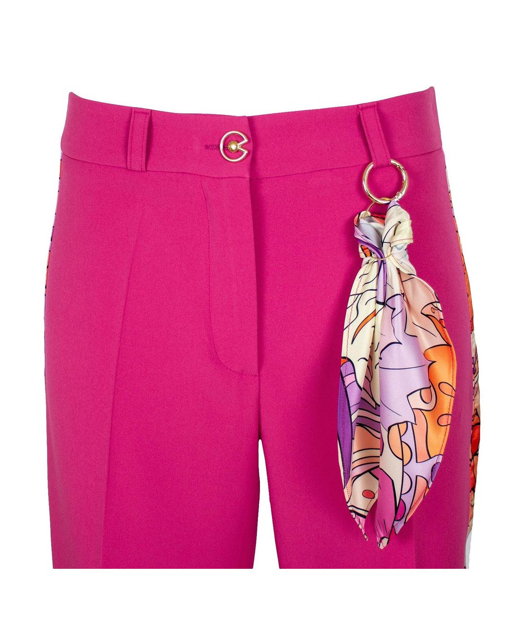 Lalipop Design Pink Wide Leg Tailored Cropped Fuchsia Pants