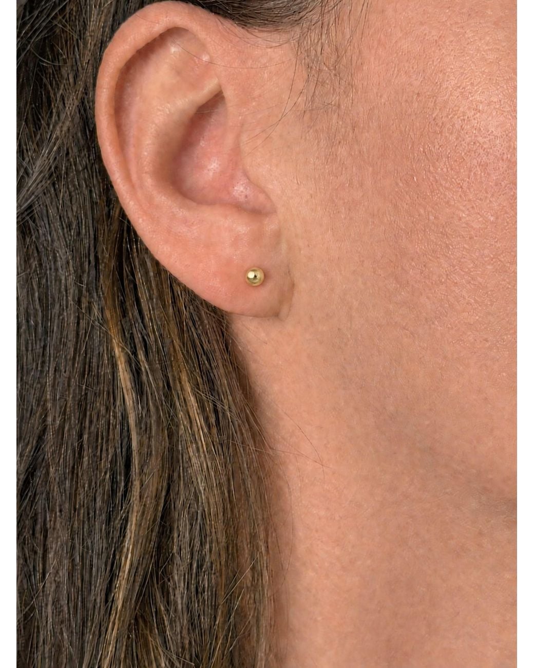Larisa Beaumont Metallic Mini Honesty 14K Solid Sphere Stud