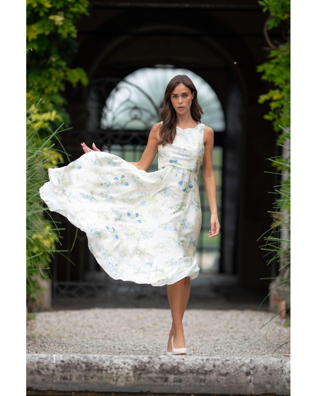 Sofia Tsereteli White Glimmer Evening Gown