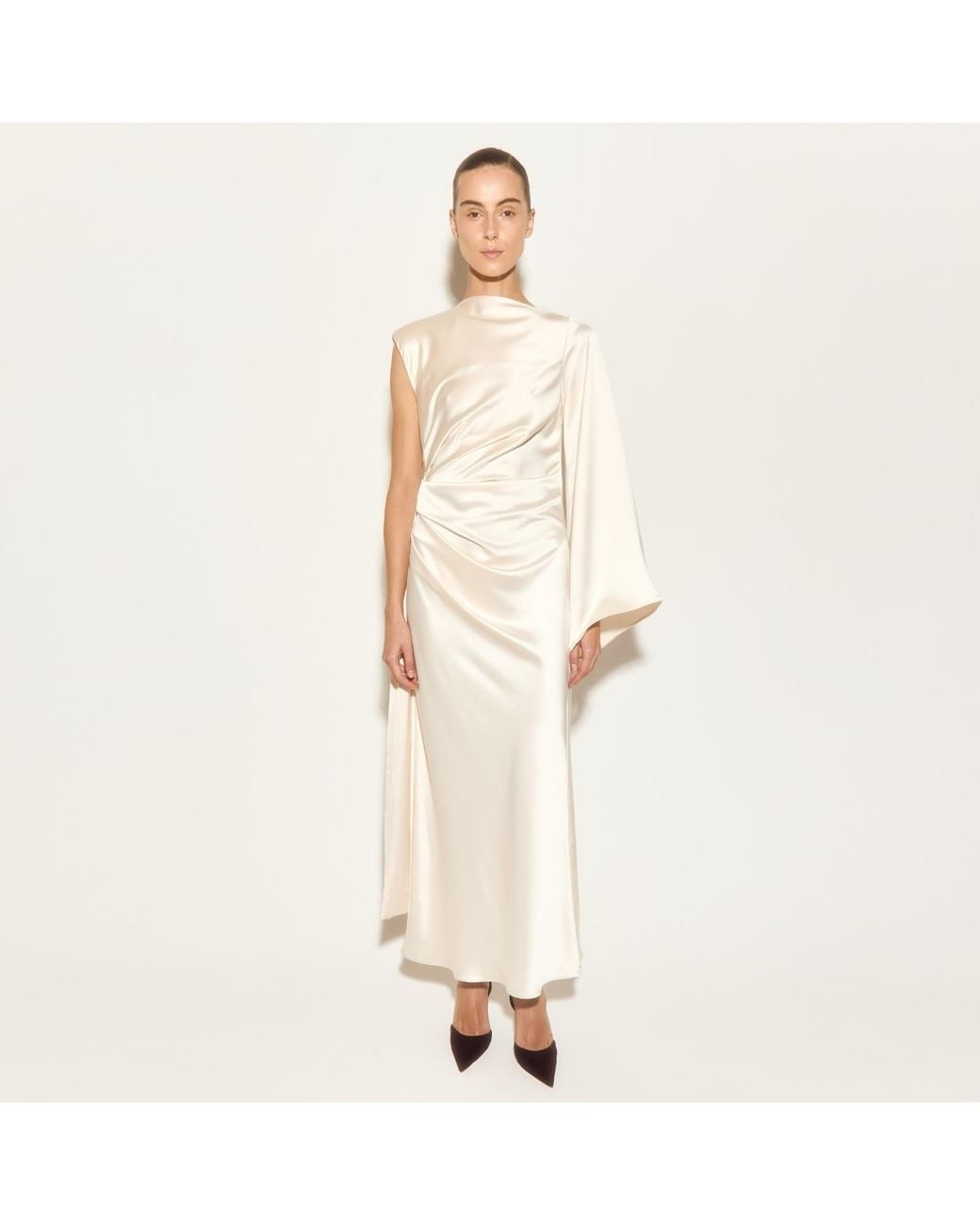 Herfetch White Midi Lily Dress-Ecru