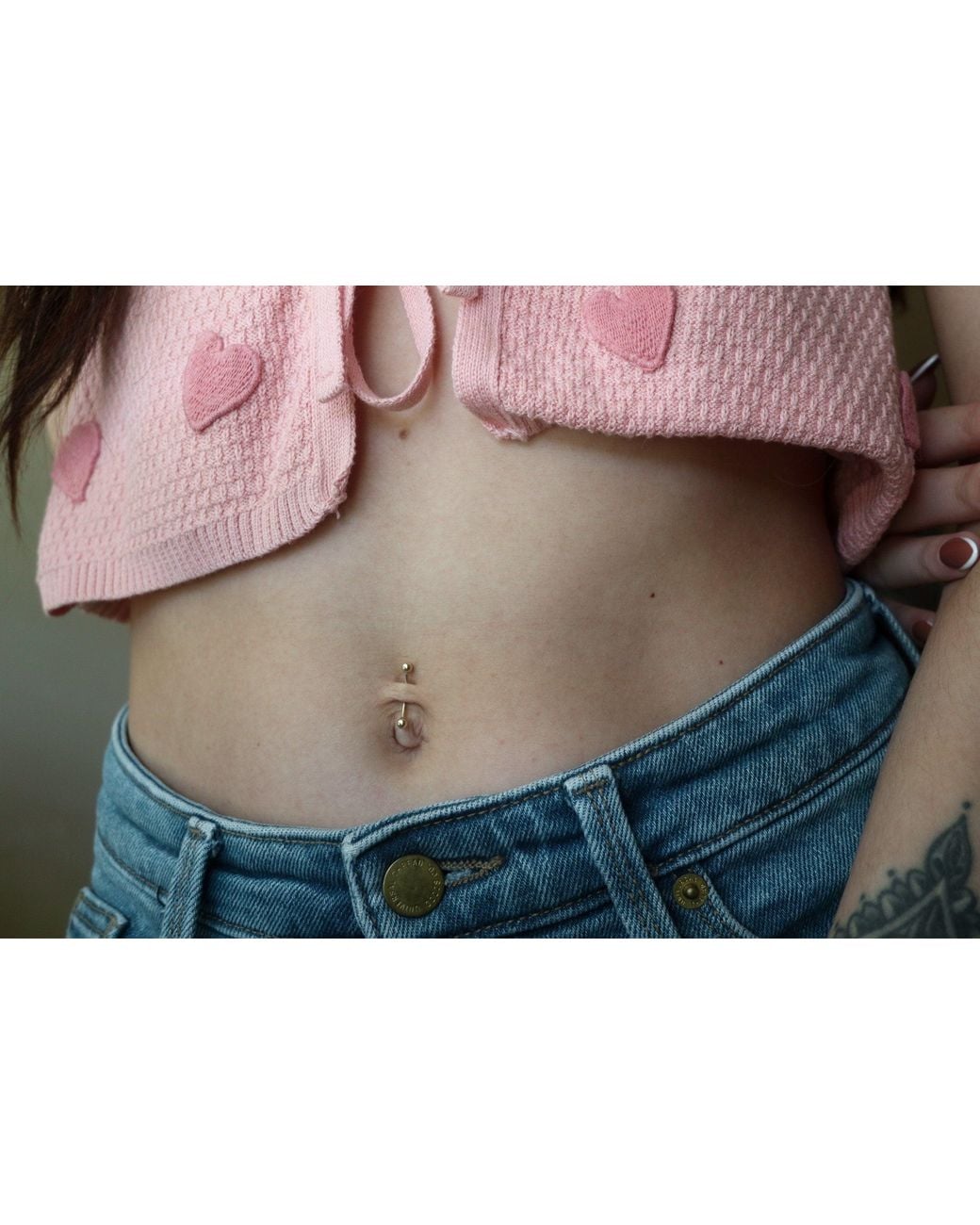 Zahav Jewelry Metallic 10K Solid 18G 12Mm Long Belly Ring