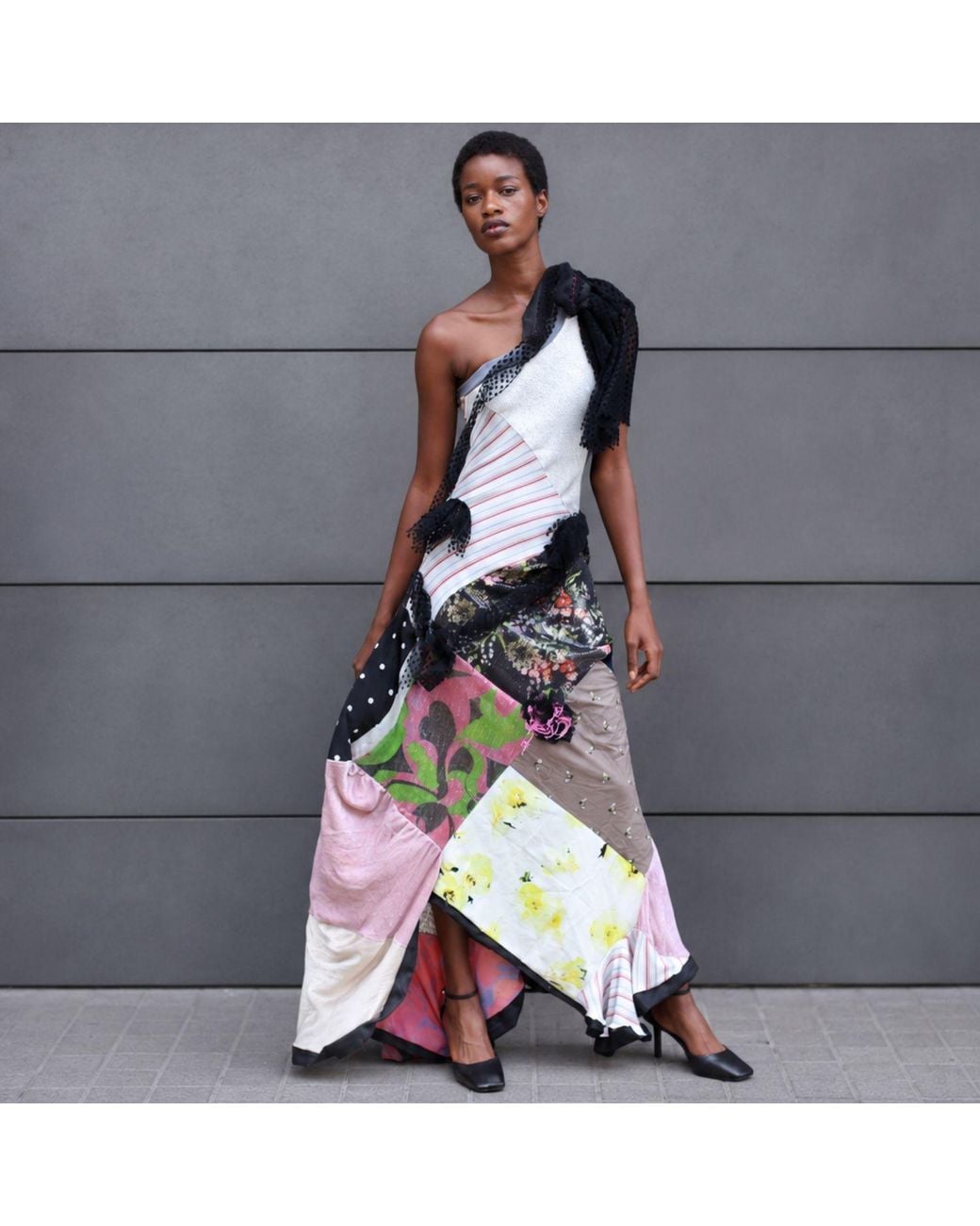 Miro Misljen White Patchwork Reverie Maxi Dress