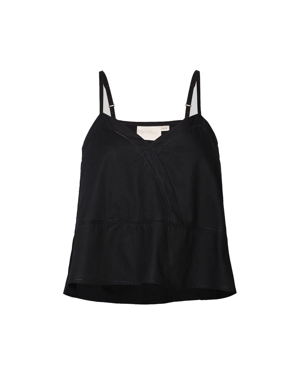 REISTOR Black V-Neck Cotton Camisole With Lace