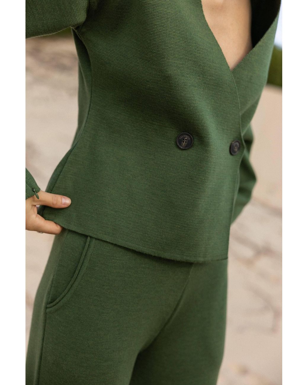 SALANIDA Green Galante Knitted 100% Merino Blazer