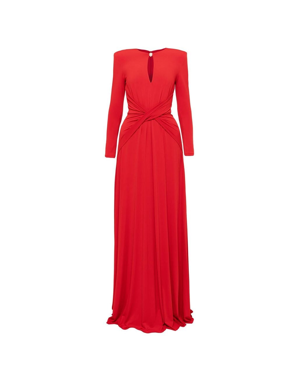 Nissa Red Crystal-Detail Maxi Dress