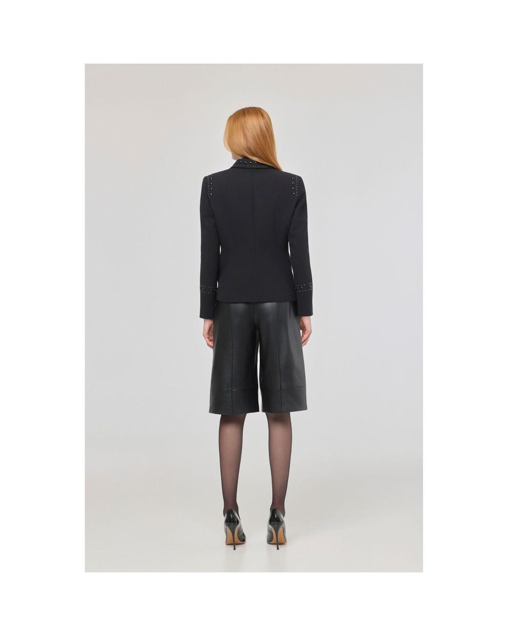The Extreme Collection Black Blazer With Bold Stud Accents Rock Star