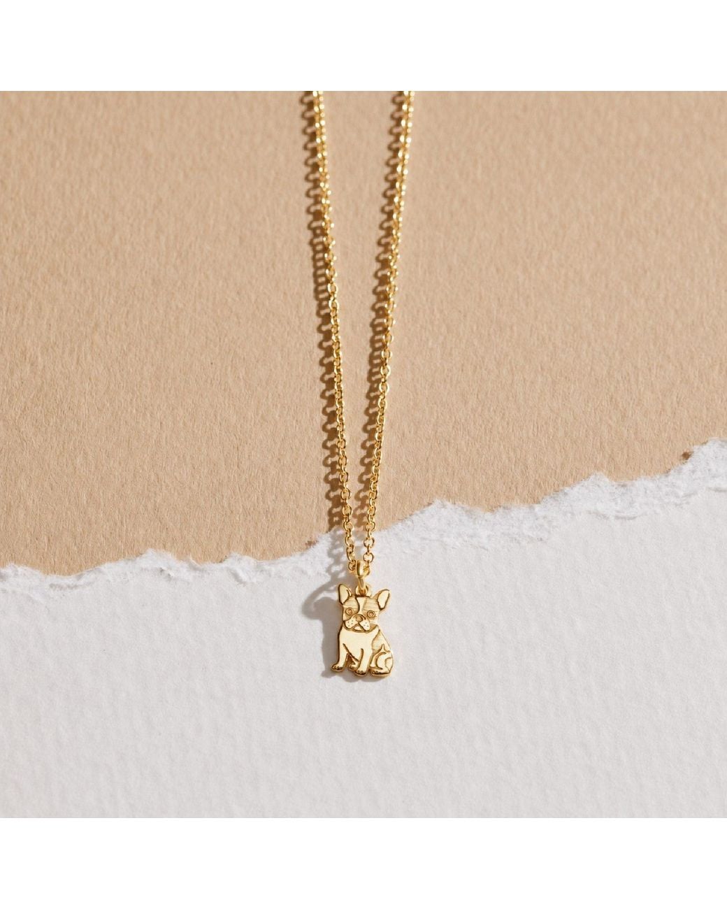 Posh Totty Designs Metallic Plated French Bulldog Dinky Charm Necklace