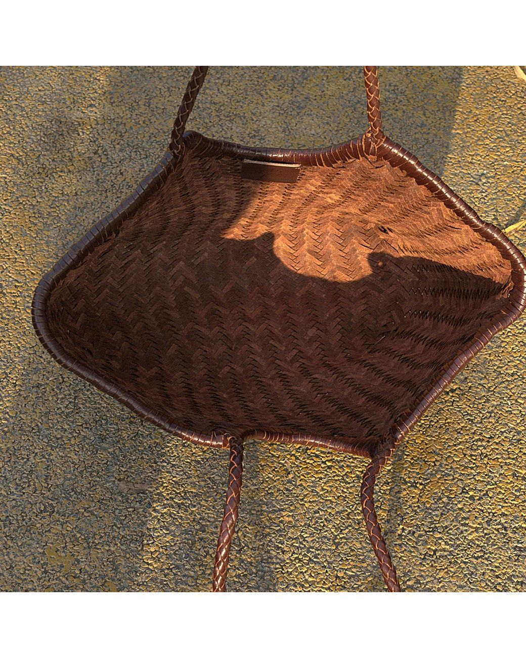 Rimini Brown Woven Leather Handbag