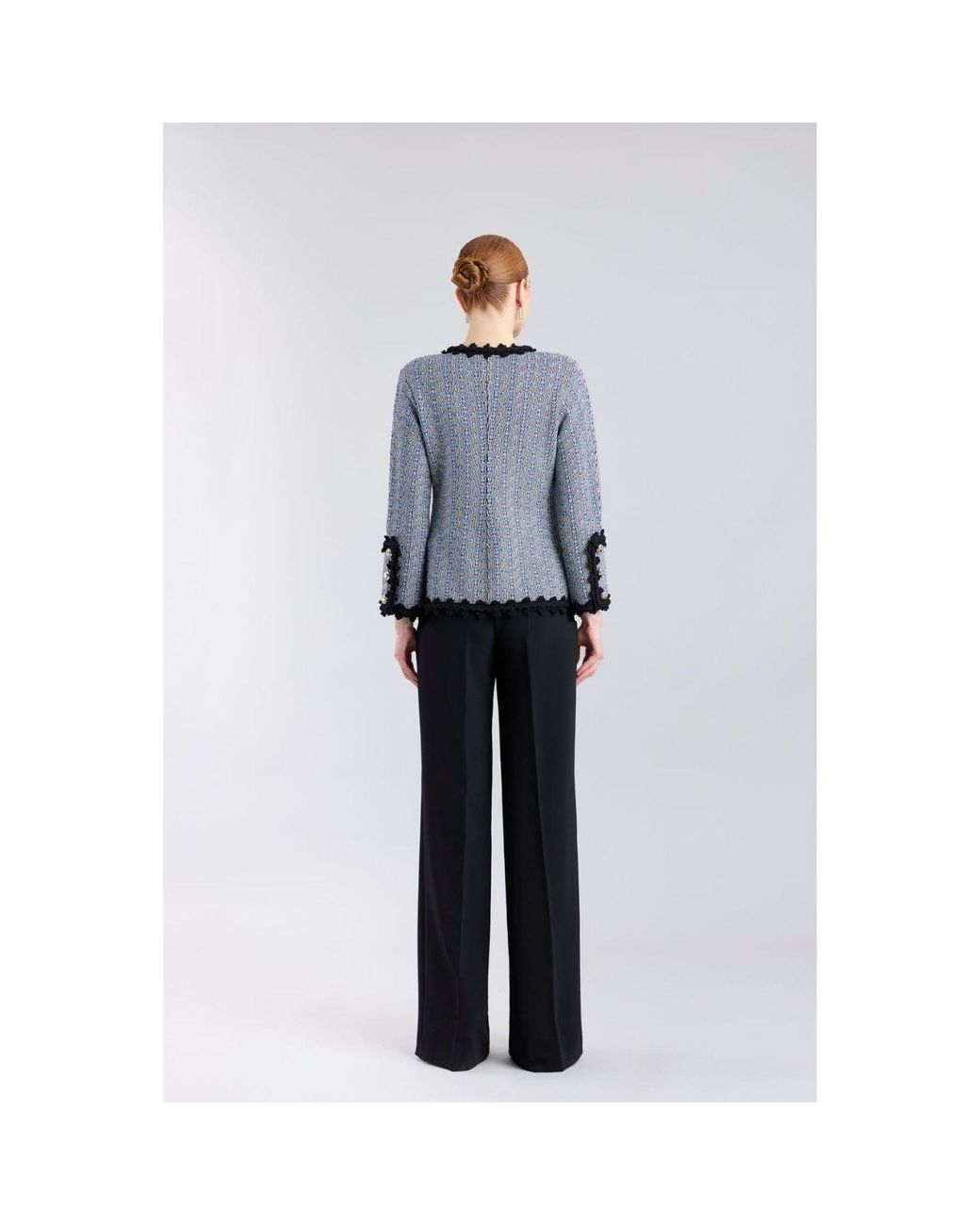 The Extreme Collection Blue Metallic Lady Jacket Textured