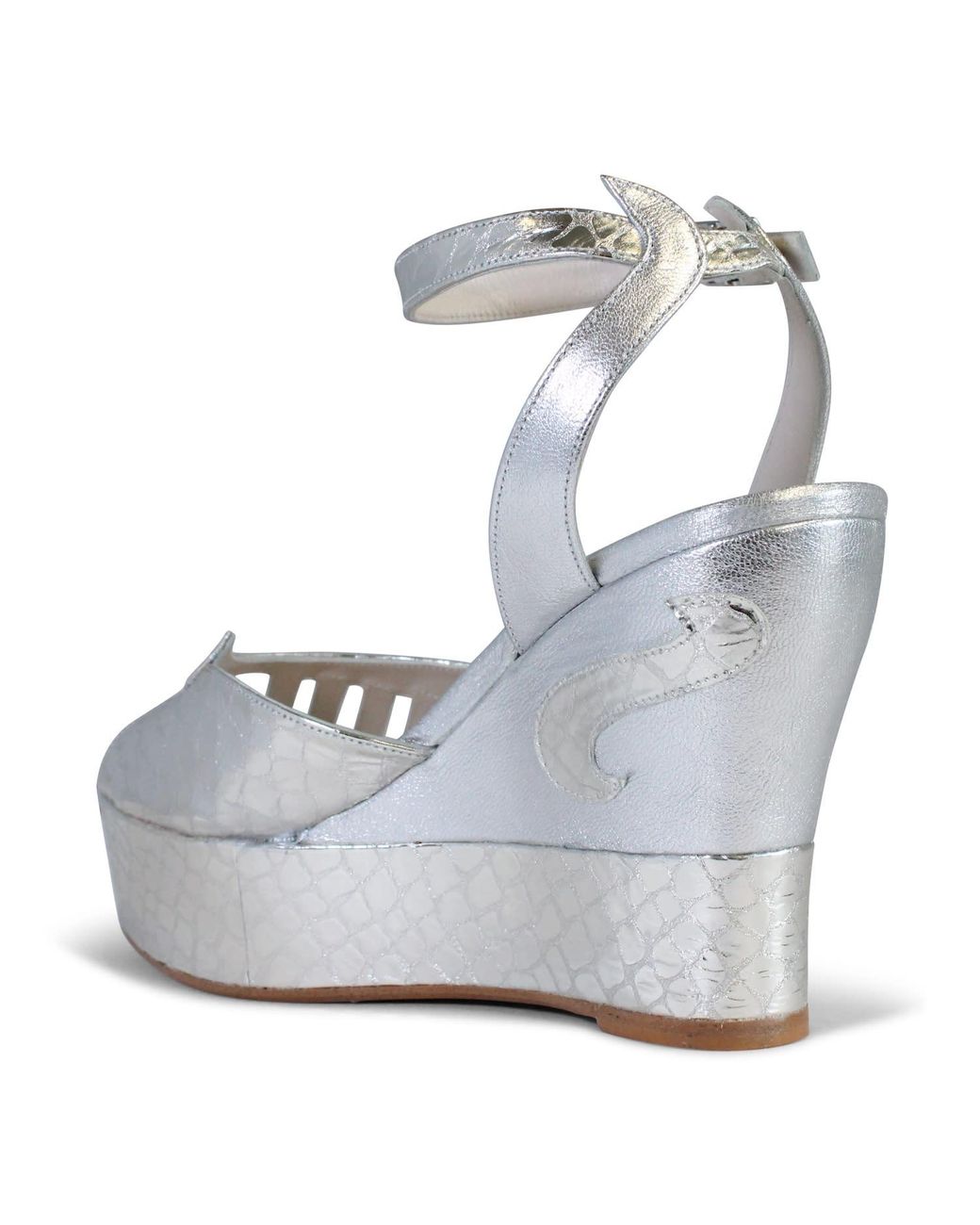 Terry De Havilland Metallic Margaux Mid Wedge Sandals