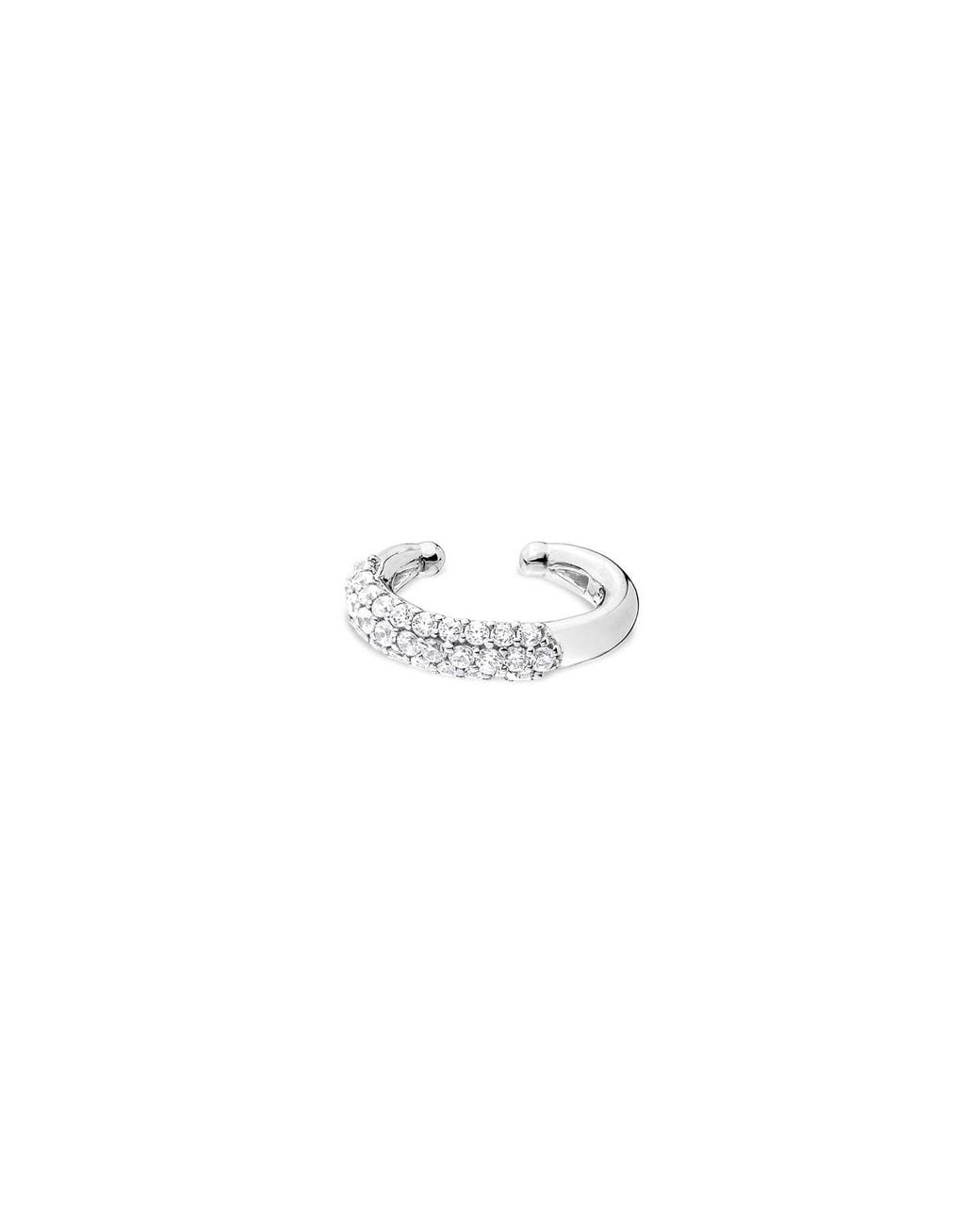 SALLY SKOUFIS White Cosmic Alchemy Ear Cuff With Made Cz Diamond Stimulant