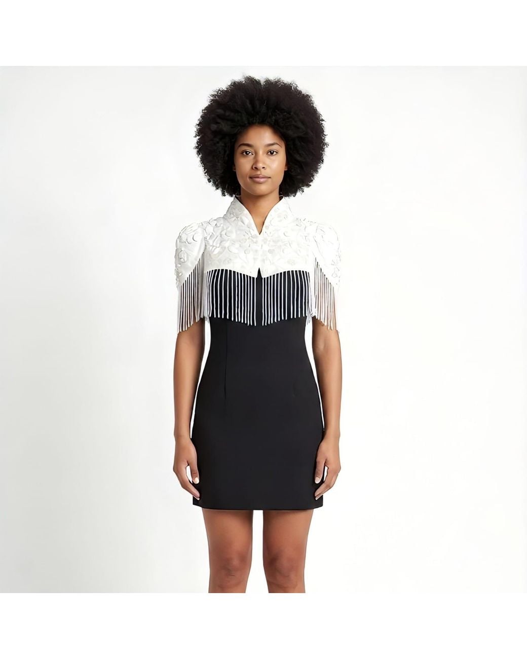 Any Old Iron Gray Beaded Button Fringe Shrug