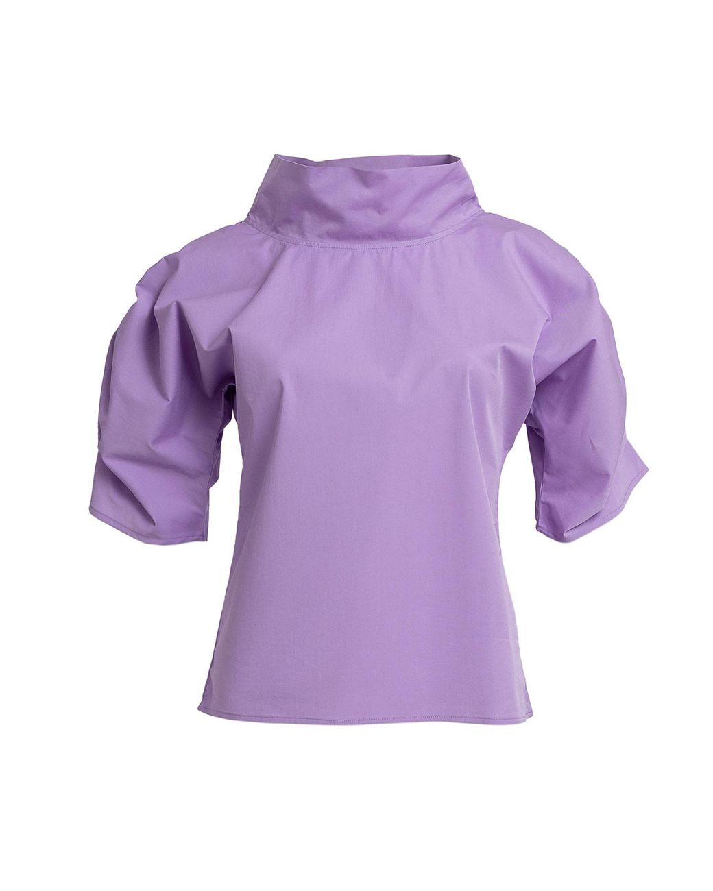 Bianca Popp Purple Puff Blouse With Collar