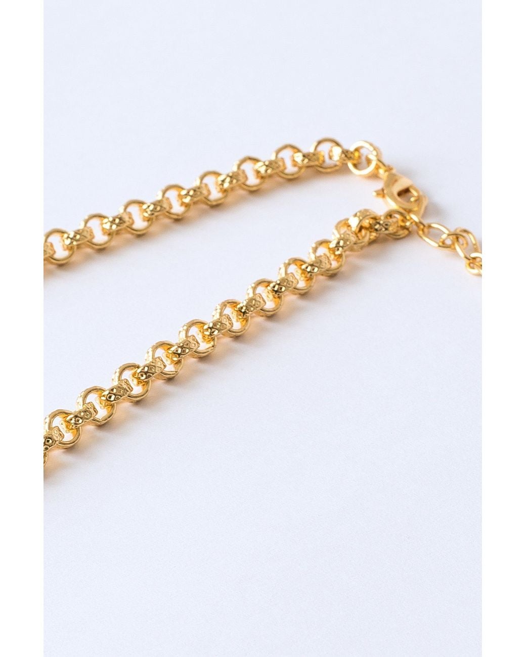 Classicharms Metallic Carved Rolo Chain Choker Necklace