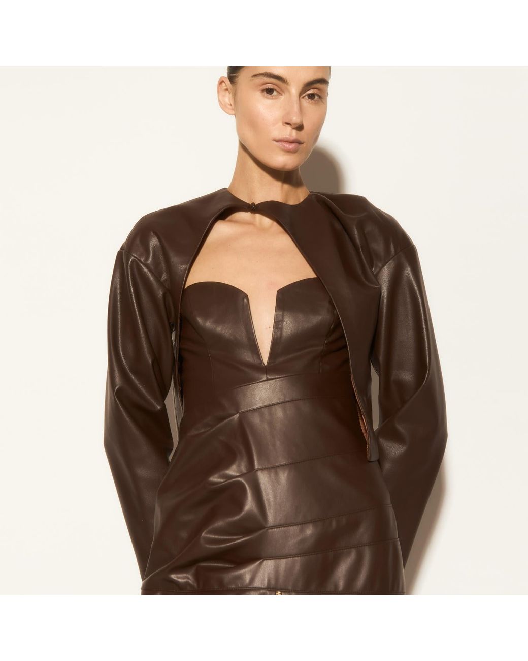 Herfetch Brown Midi Power Dress