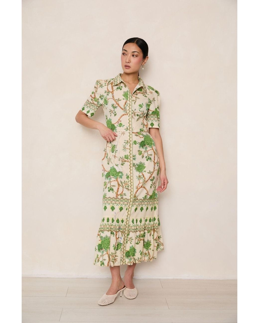 Raishma Green Miranda Floral Dress