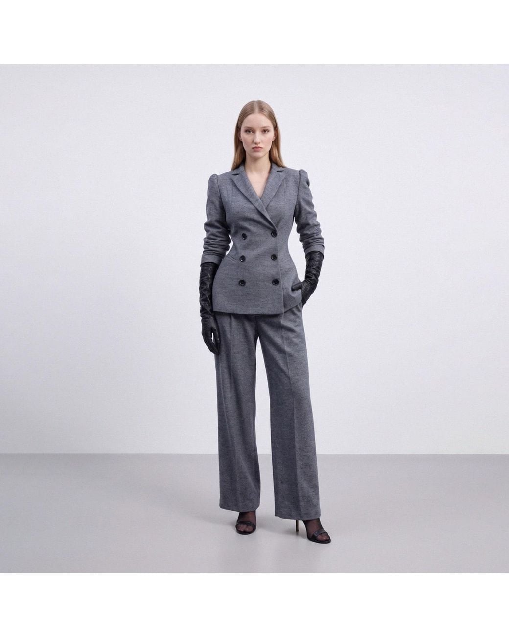 AVENUE No.29 Blue Wool Pleated Long Trousers