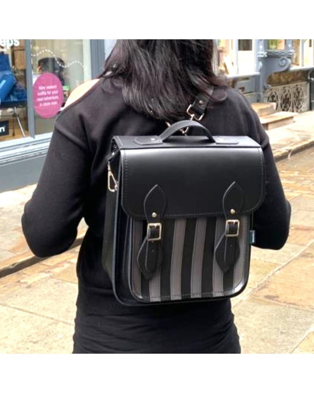 Zatchels Black Handmade Leather City Backpack