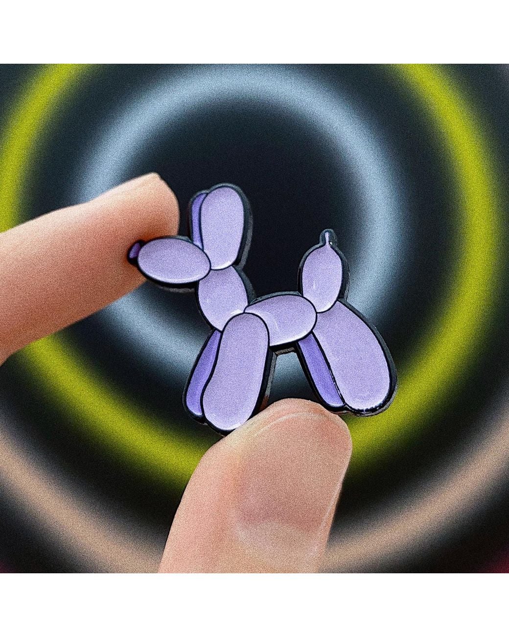 Make Heads Turn Purple Enamel Pin Balloon Dog