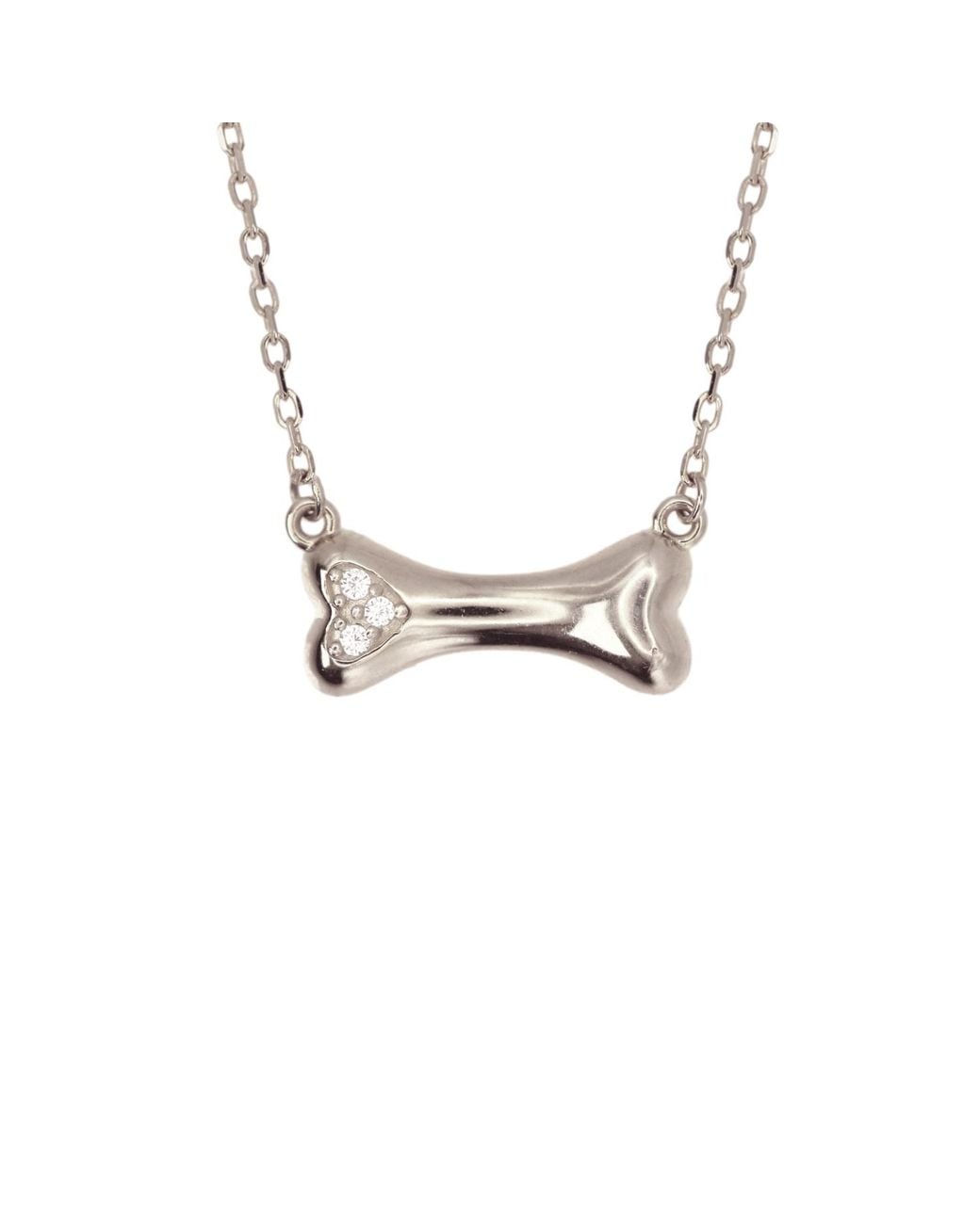 VicStoneNYC Fine Jewelry Metallic 14K Natural Diamond Dog Bone Pendant Necklace – Handmade