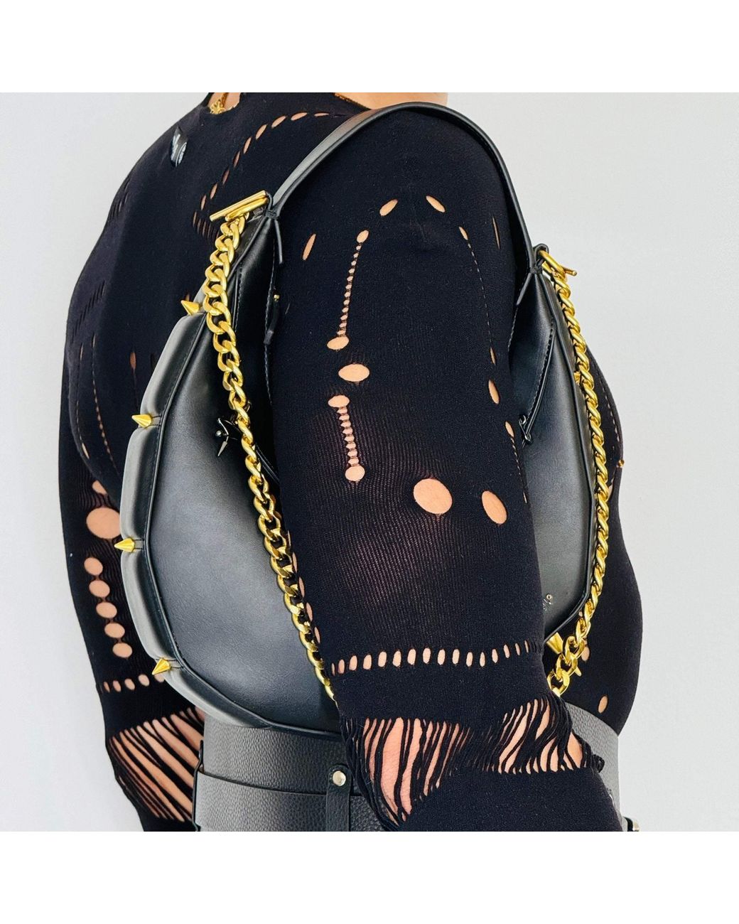 Pimpinicchio New York Black Asymmetrical Hobo Bag