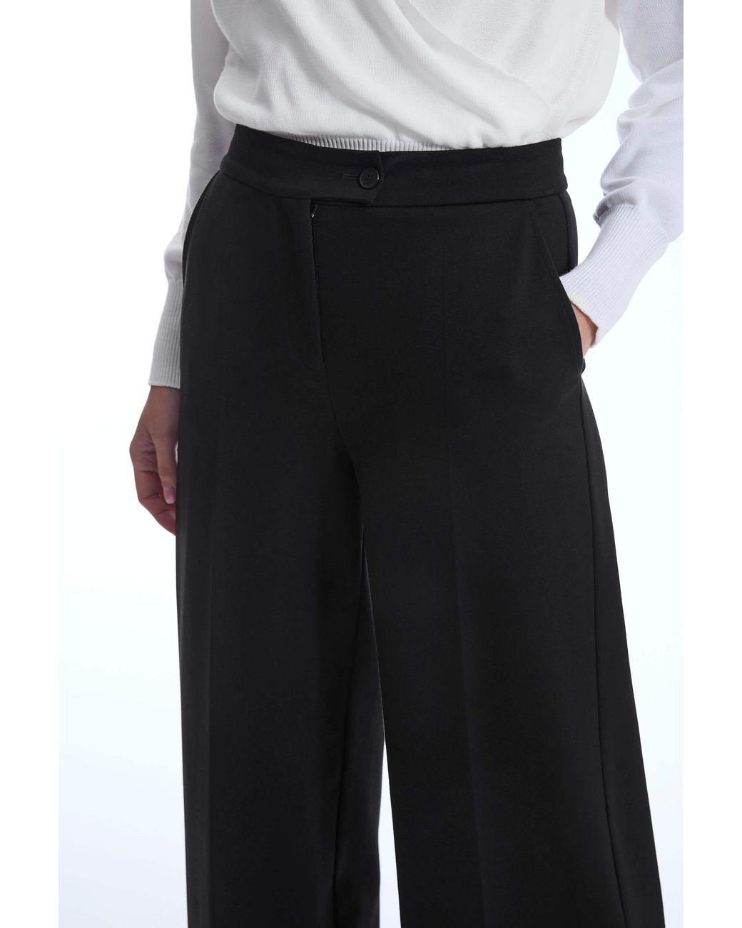 James Lakeland Black Wide Leg Trousers