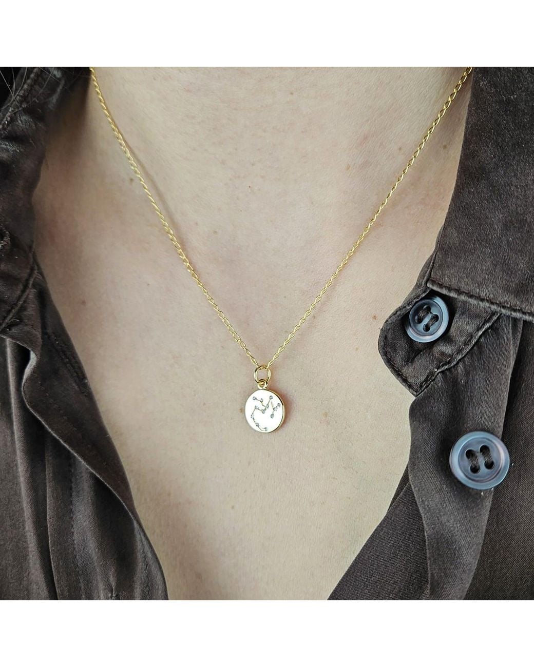 Sophelia Metallic Sagittarius Plated Constellation Star Map Pendant Charm Necklace