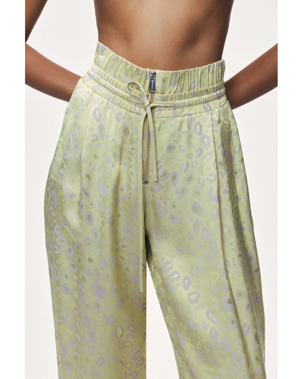 Nocturne Green Printed Wide-Leg Trousers