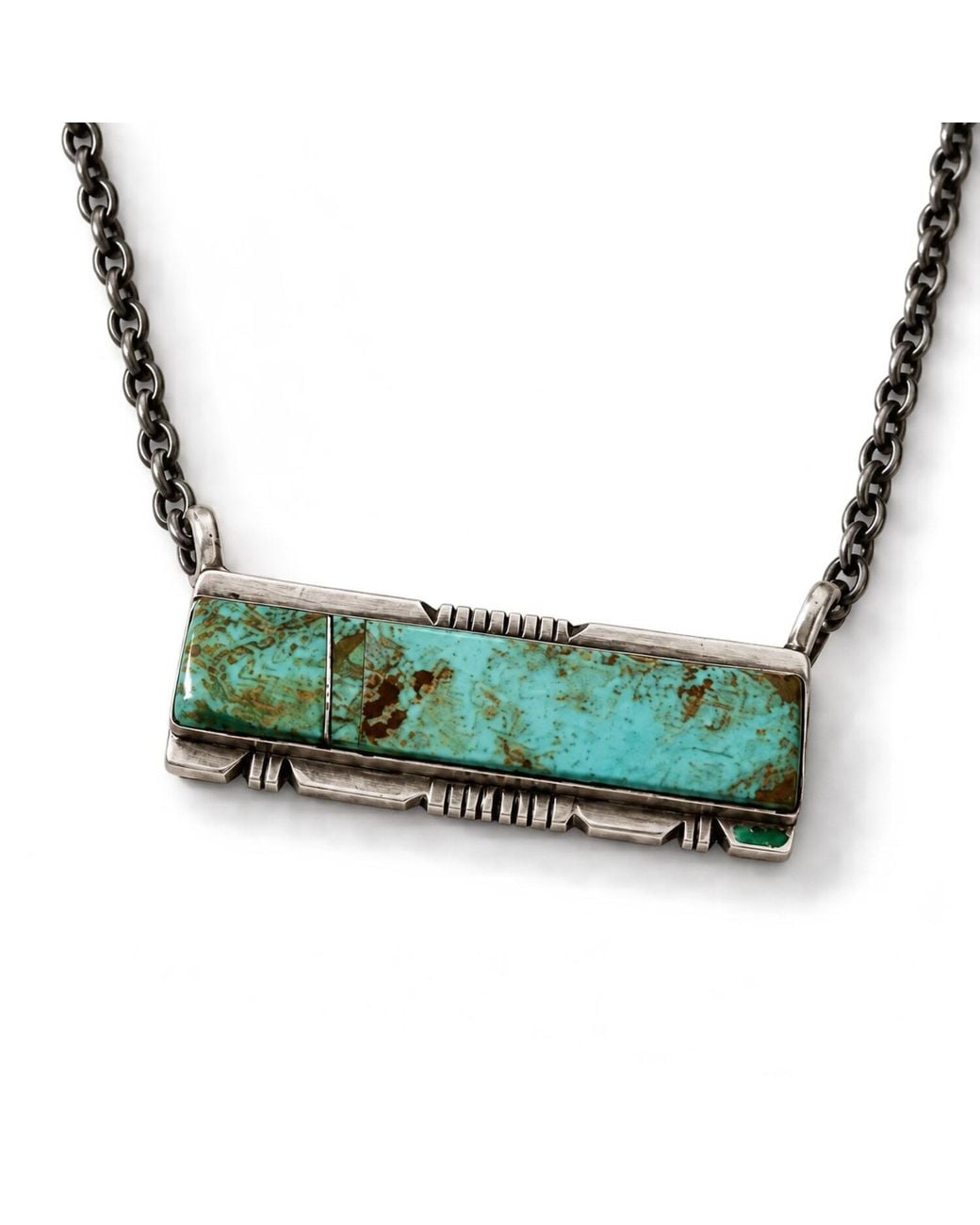 Saéa Green Kingman Mesa Bar Necklace