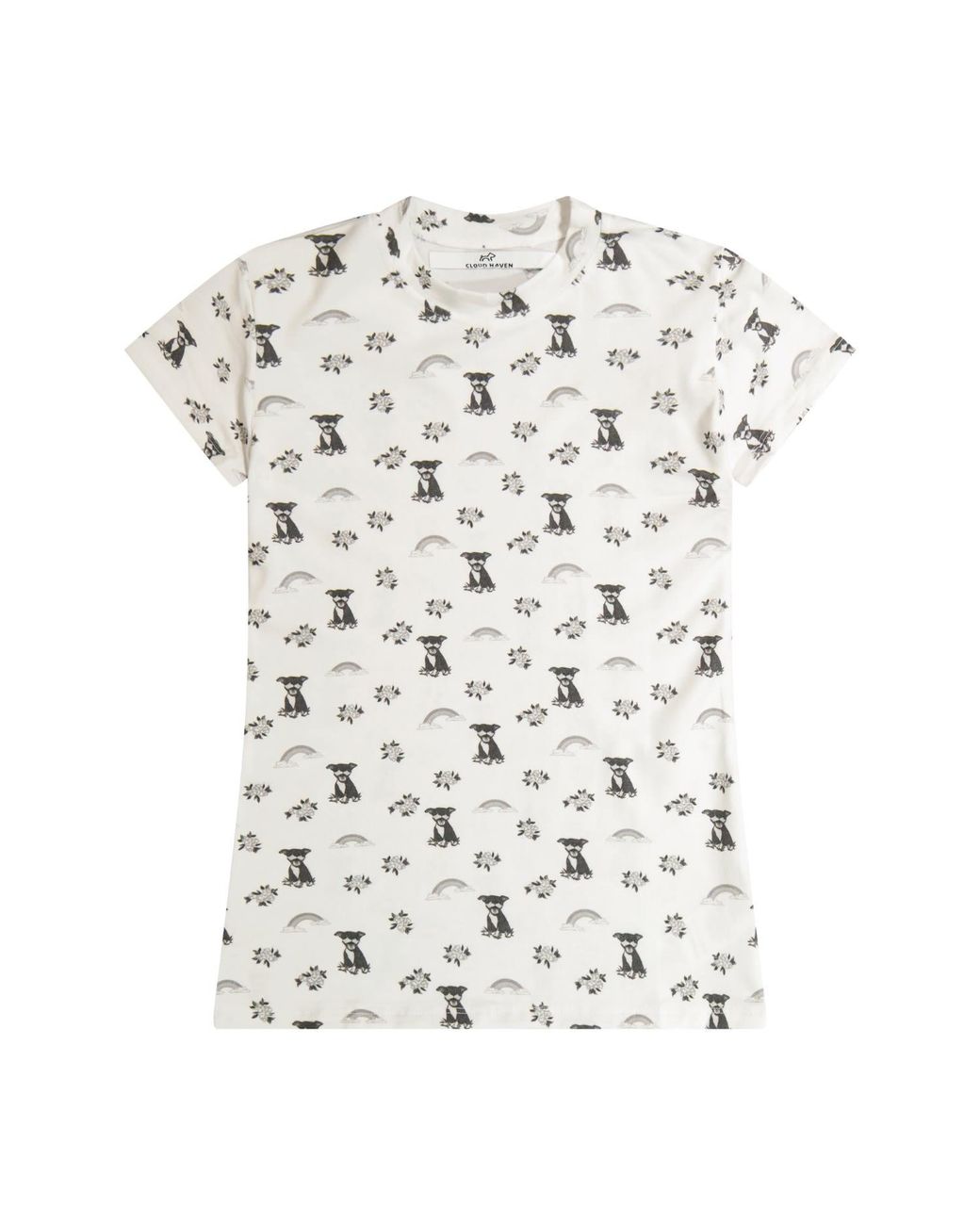 Cloud Haven White Fitted Signature Print Tee