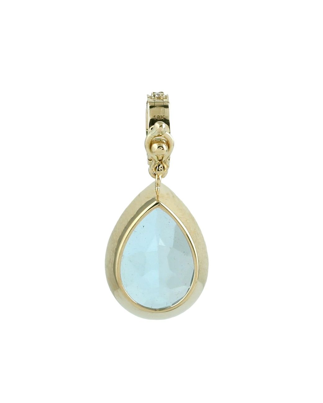 Artisan Blue 18K Topaz & Diamond Pear Drop Pendant