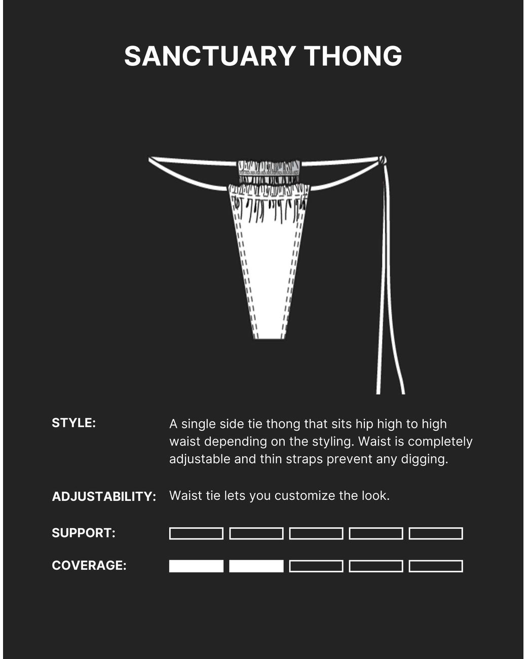 Minimale Animale Black Sanctuary Tassel Thong Bikini Bottom