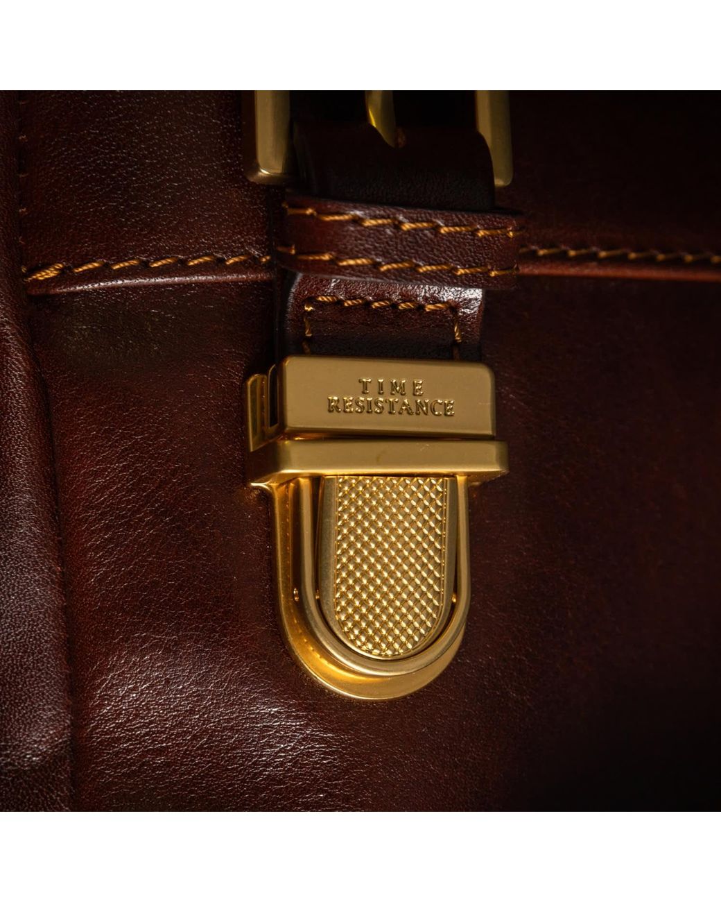 Time Resistance Brown Leather Backpack for men