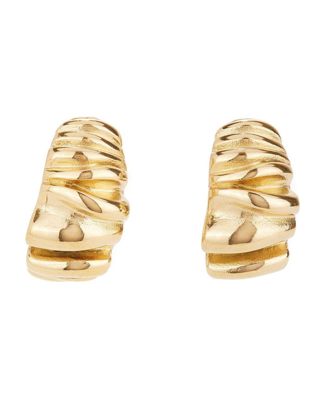 Ballinger Jewellery Metallic Scrunched Chunky Vintage-Inspired Hoops Everyday Earrings