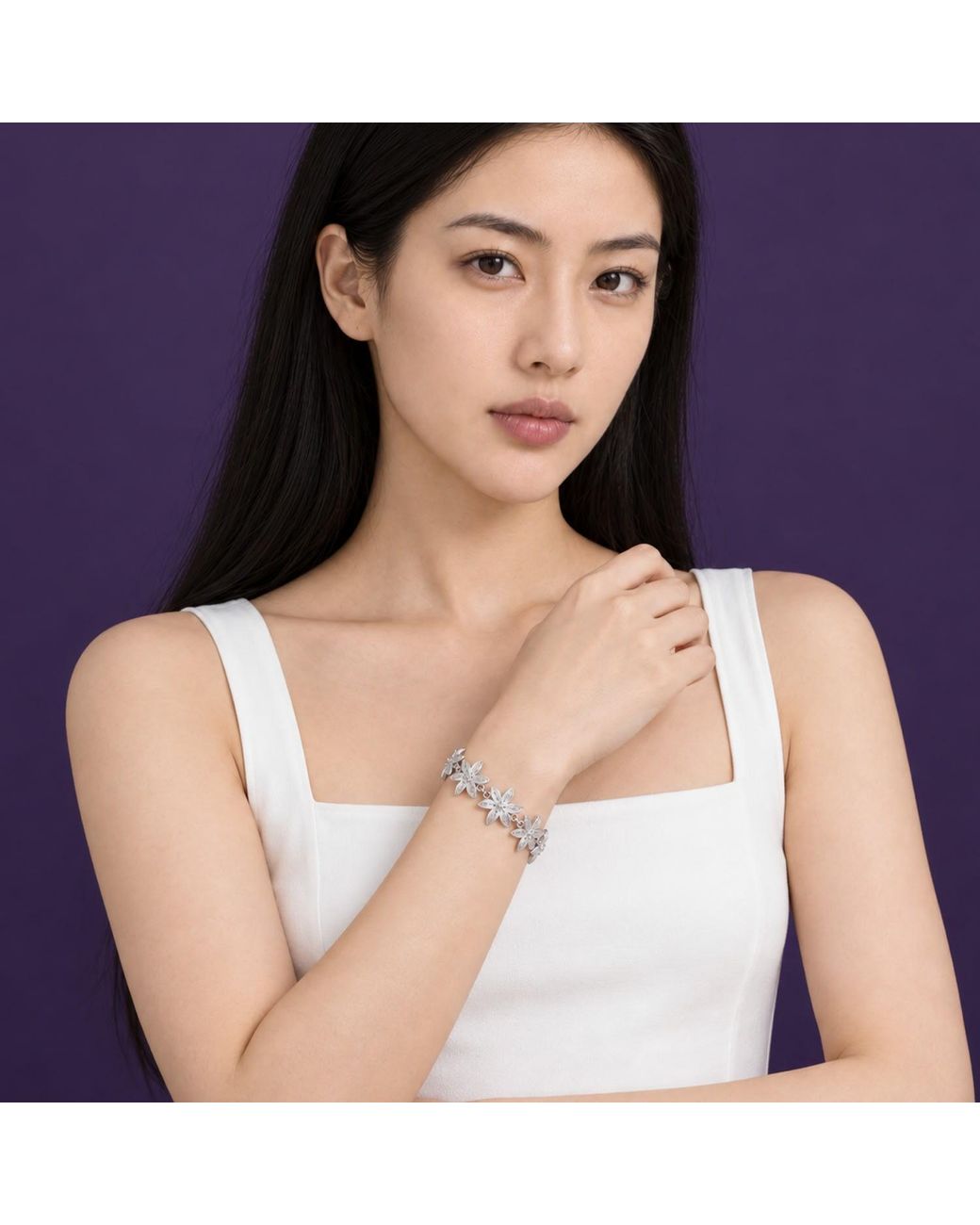 Yieon Metallic Lily Fine Filigree Bracelet