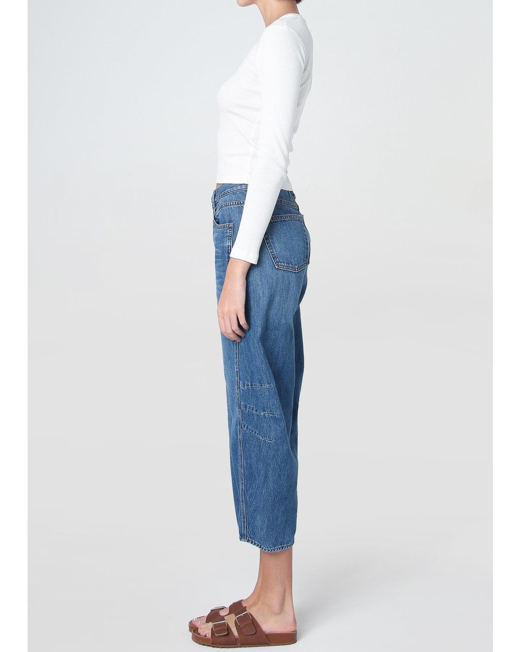 NOEND Blue Ava Flutter Slung Fit Jeans