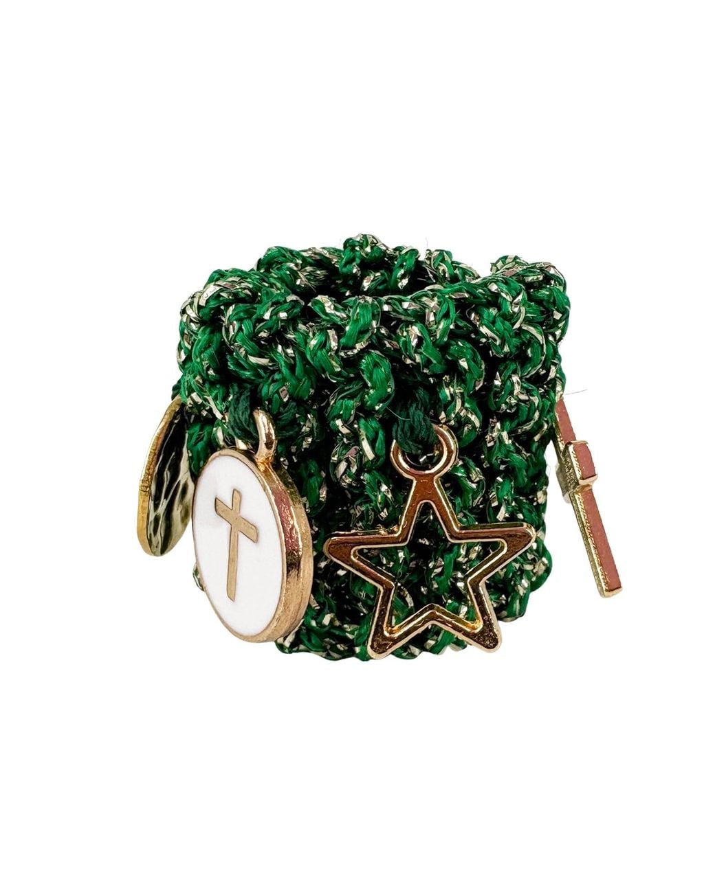 Hilo De Mar Green Handknitted Ring