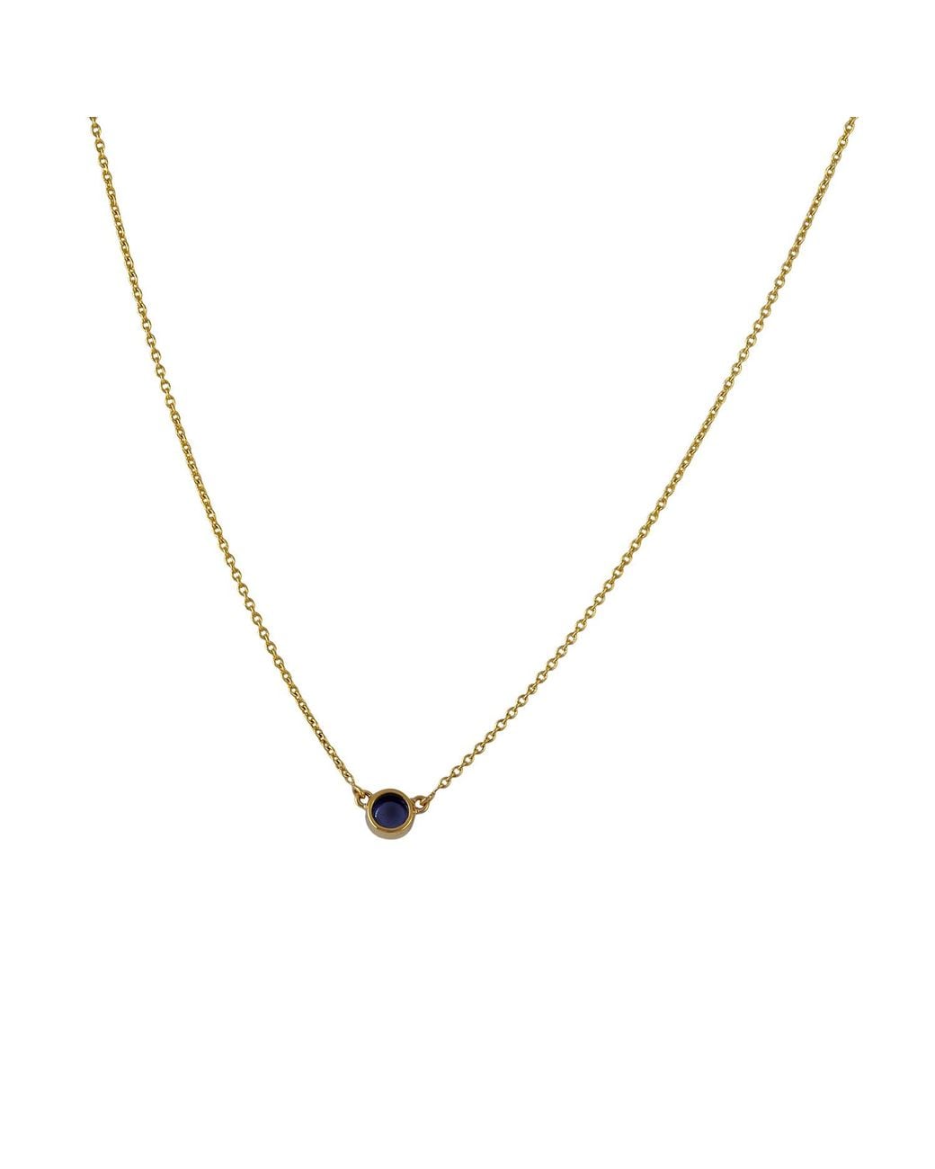 Artisan Metallic 18K Bezel Set Iolite Solitaire Necklace