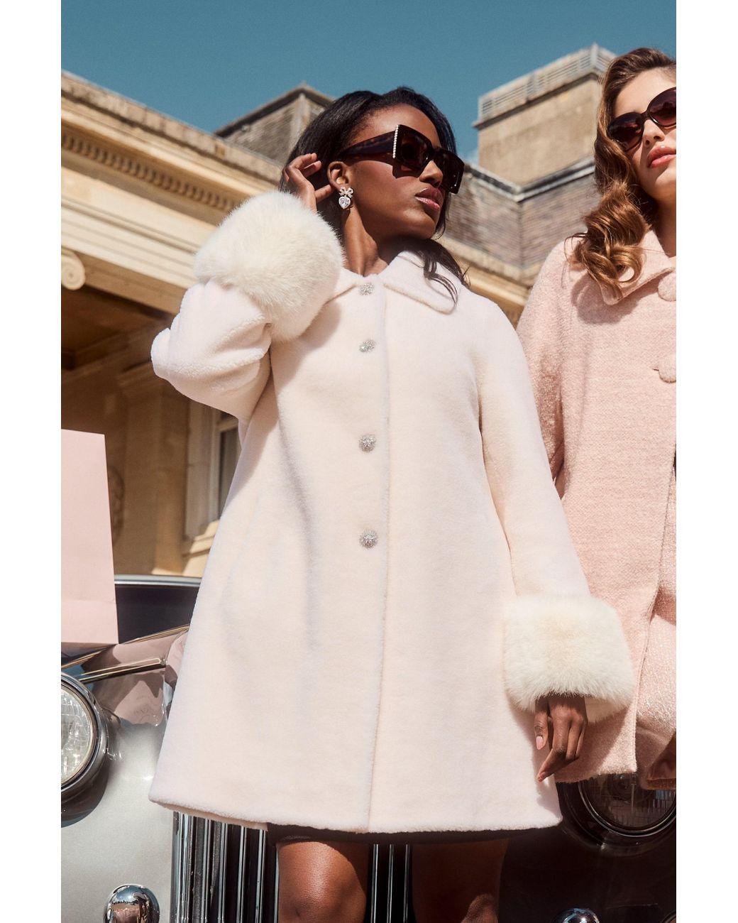 Santinni Natural Fairytale Wool Faux Fur Teddy Coat