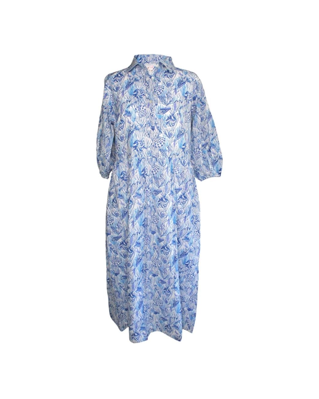 Mary Marshmallow Blue Frannie Dress Long
