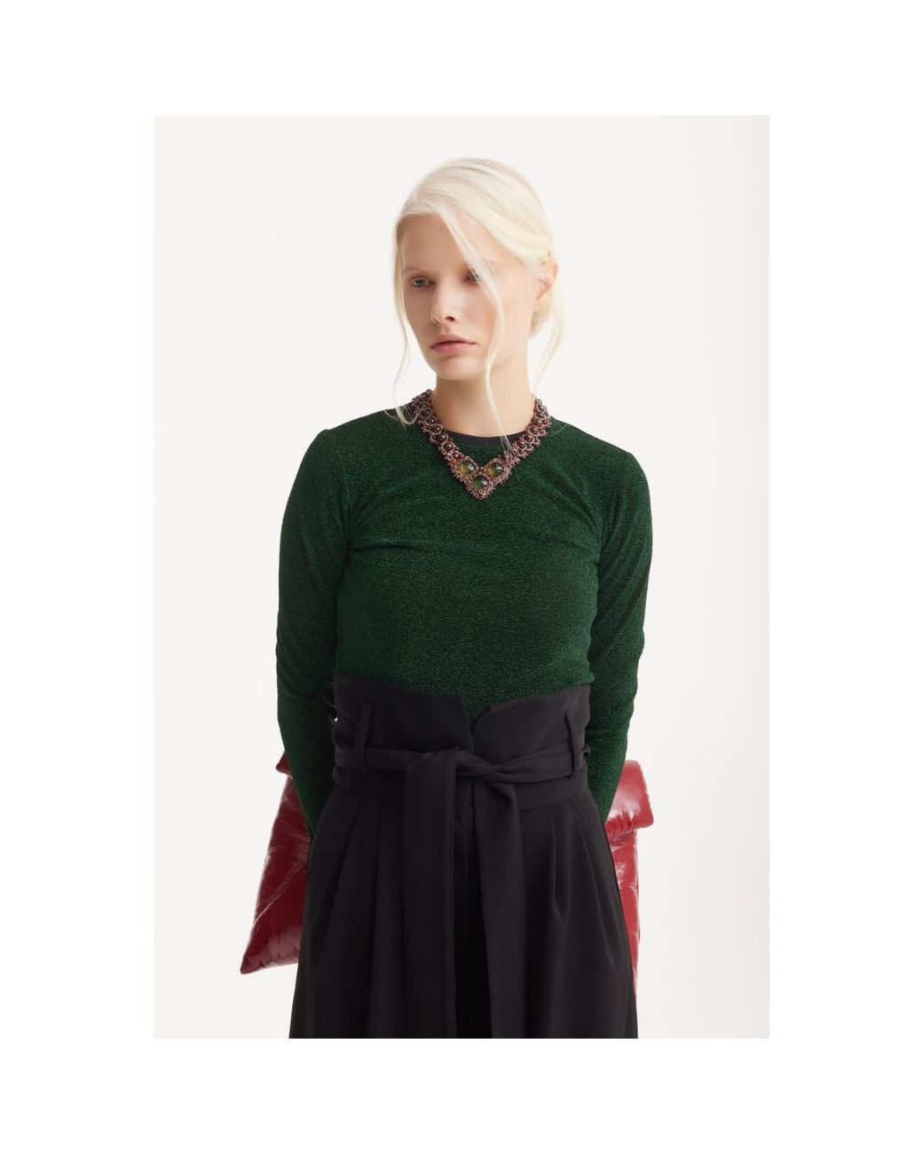 Julia Allert Black High Waist Long Wide Leg Trousers –