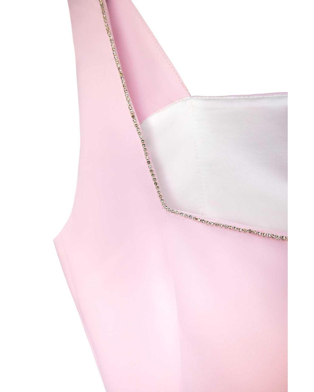 POST MERIDIEM Pink Bottom Flounced Strap Mini Dress