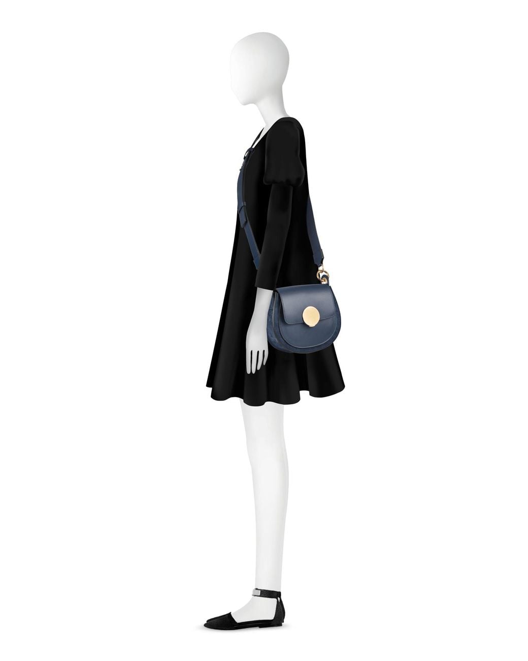 Le Parmentier Blue Yucca Suede & Leather Shoulder Bag