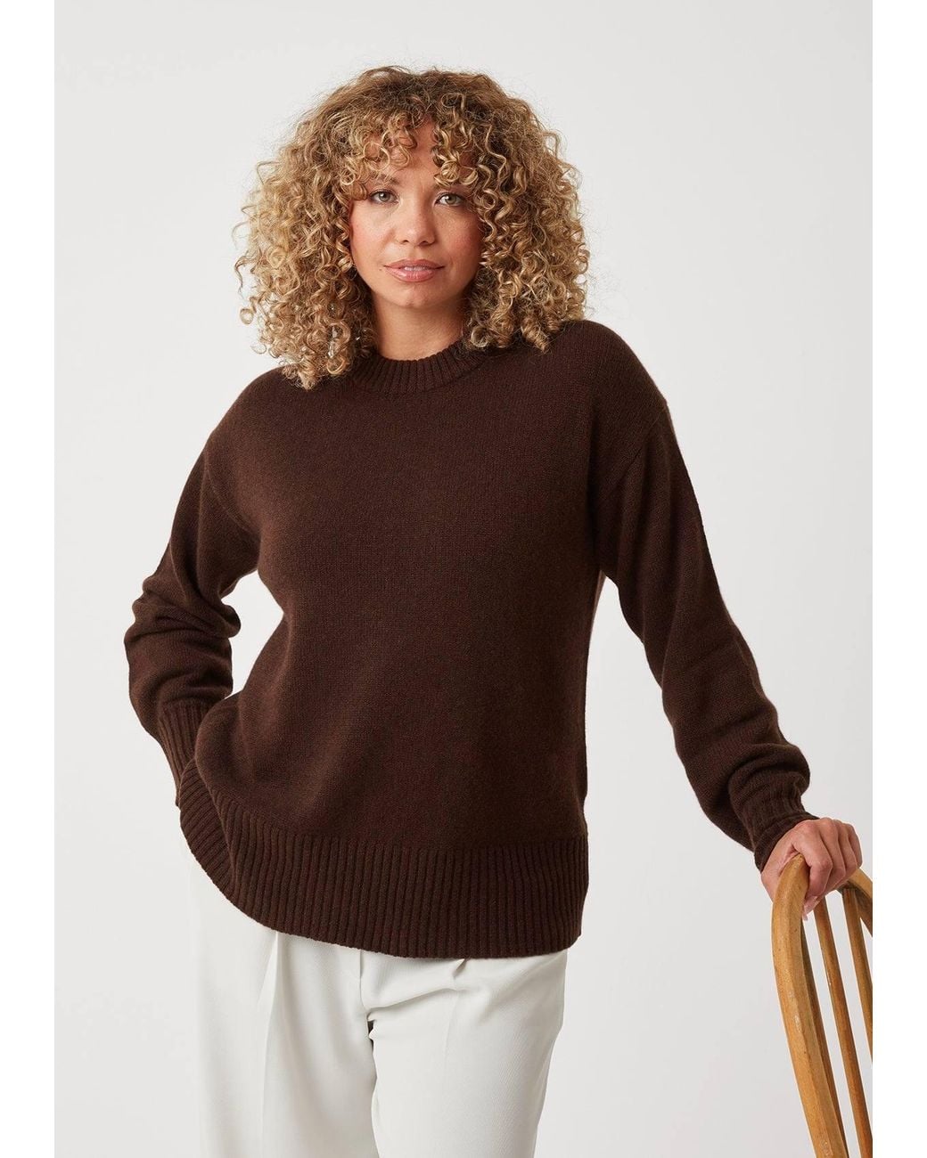 Loop Cashmere Brown The Ultimate Luxe Crew