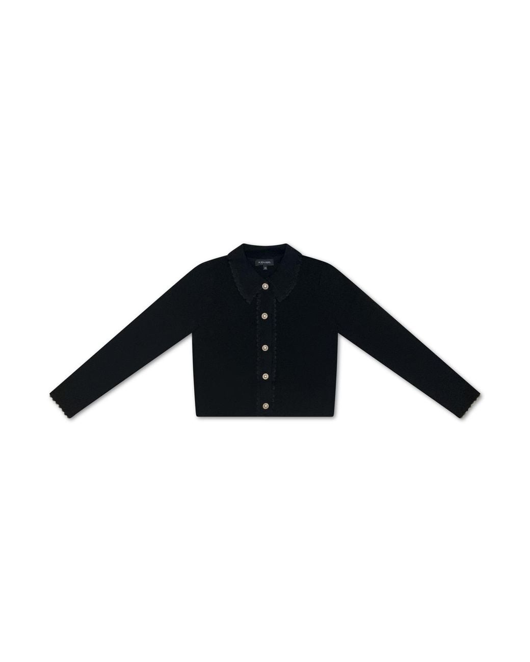 Roch Perel Blue Lace Trimmed Collar Cardigan
