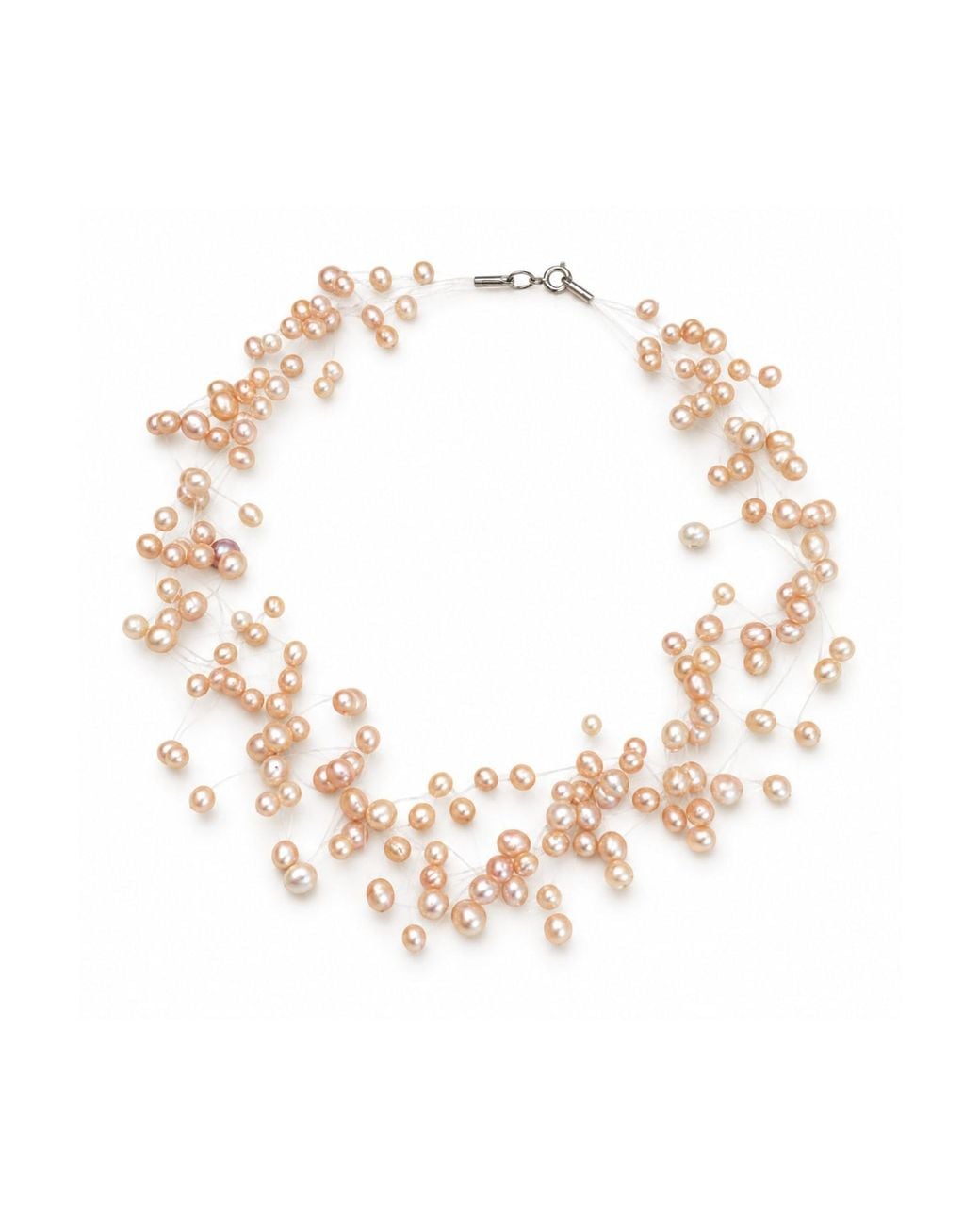 Lalinde Metallic Floating Pearls Necklace