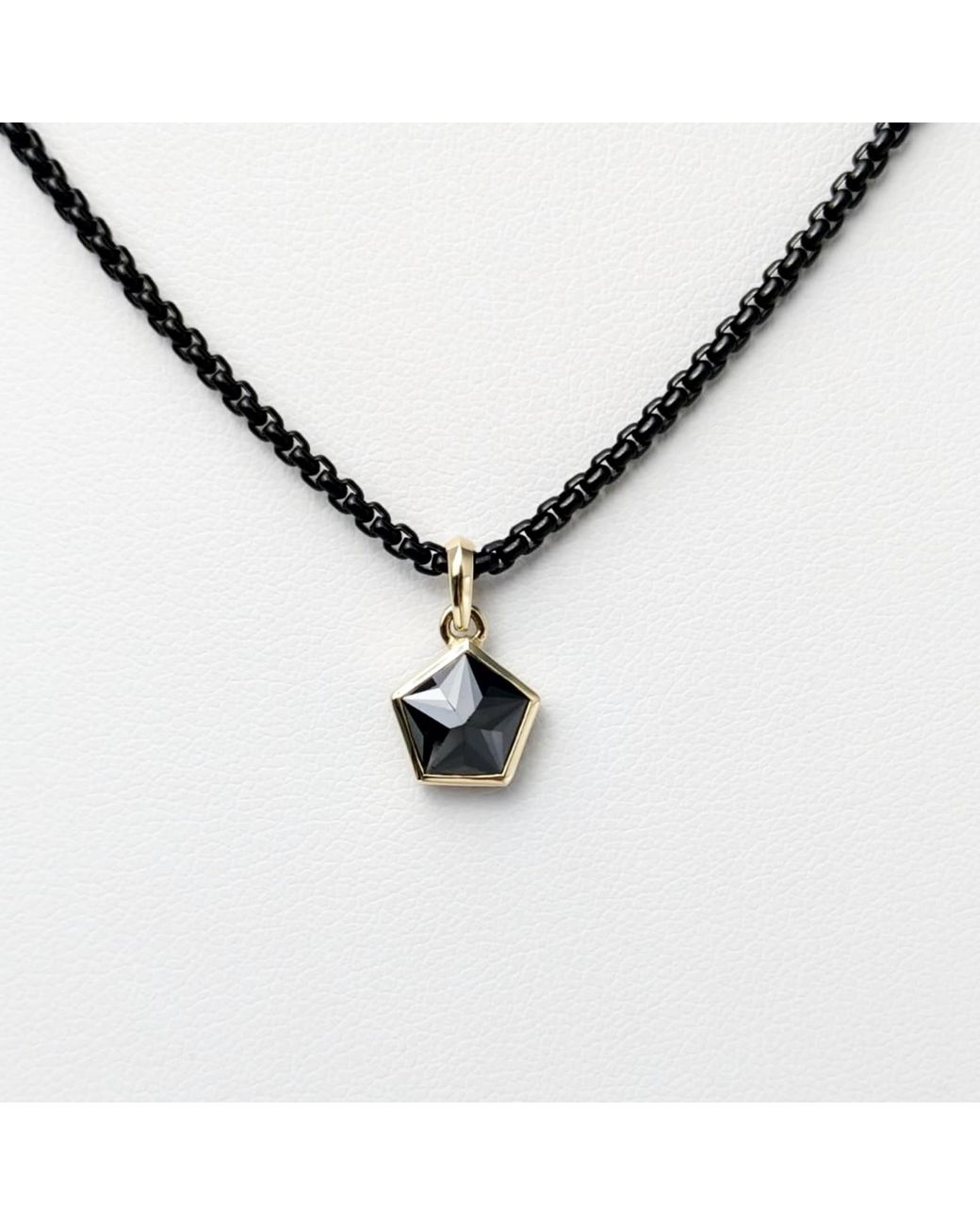 Rahul's Jewels Black 2.31 Carat Genuine Diamond Pentagon Shaped Sanctum Pendant