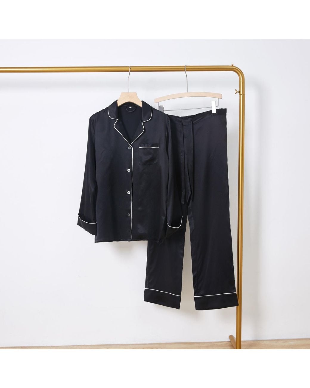 Soft Strokes Silk Blue Pure Silk Long Sleeve Pyjama Set