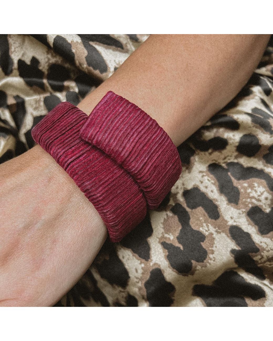 WAIWAI Red Burgundy Leather Wrap Bracelet