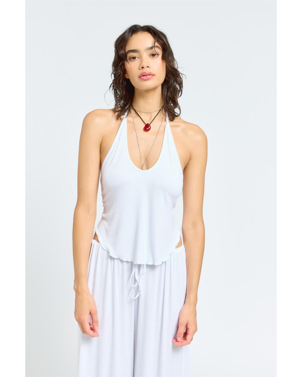 Sâb Studio White Isla Halter Top